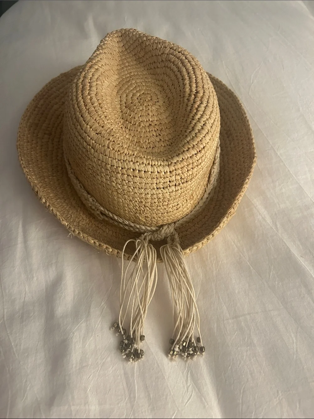 Flora Bella Woven Straw Hat with Braided Band - Natural